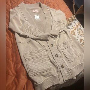 NWT We the Free Brooklyn Cardi Free People Cardigan Sweater Morning Oat